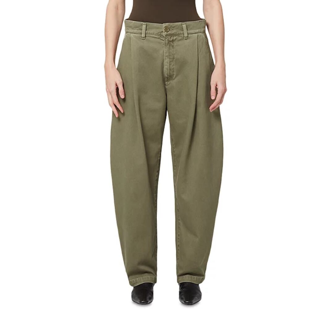 AGOLDE WOMENS DANIKA PLEATED BALLOON CHINO PANT BOK CHOY GREEN NWT Size 27